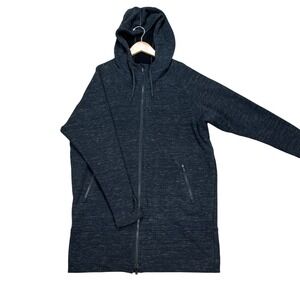 Athleta Hoodie Womens Medium Charcoal Gray Heather‎ Long Sleeve Full Zip EUC